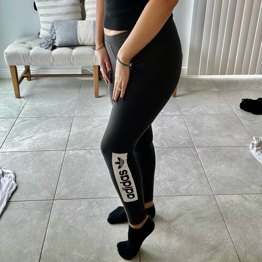Adidas Originals Dark Gray Leggings- Size M